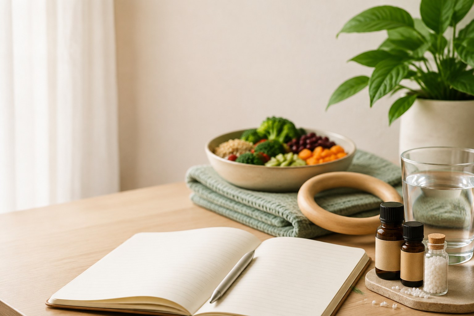Lifestyle wellness herbal tea and wellness journal